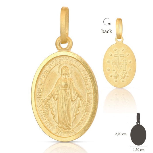 Medaglia Madonna Miracolosa in Oro Giallo