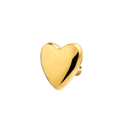 Mono Orecchino a Lobo in Acciaio PVD Oro a Forma di Cuore