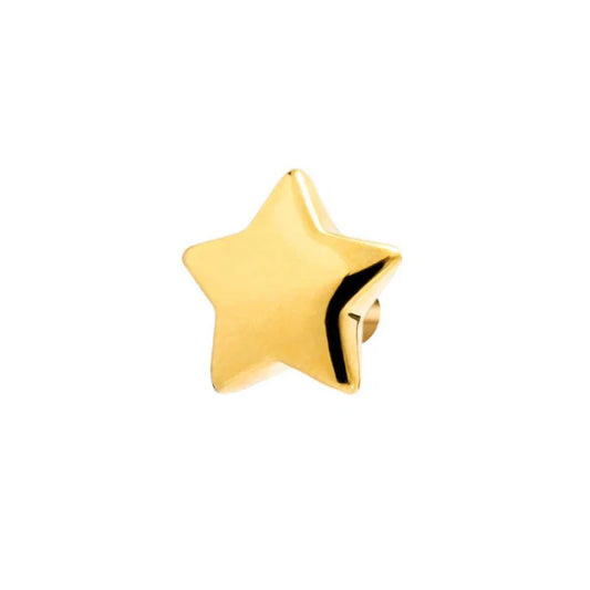 Mono Orecchino a Lobo Marlù a Forma di Stella Grande in Acciaio PVD Oro