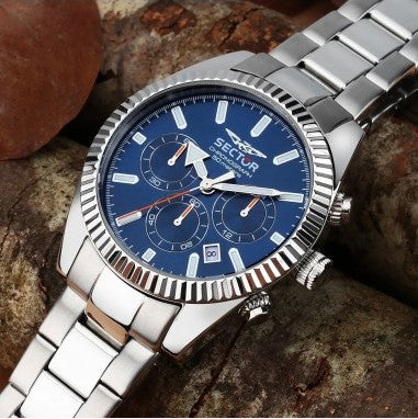 Orologio Uomo Cronografo Sector 240  Acciaio e Blu