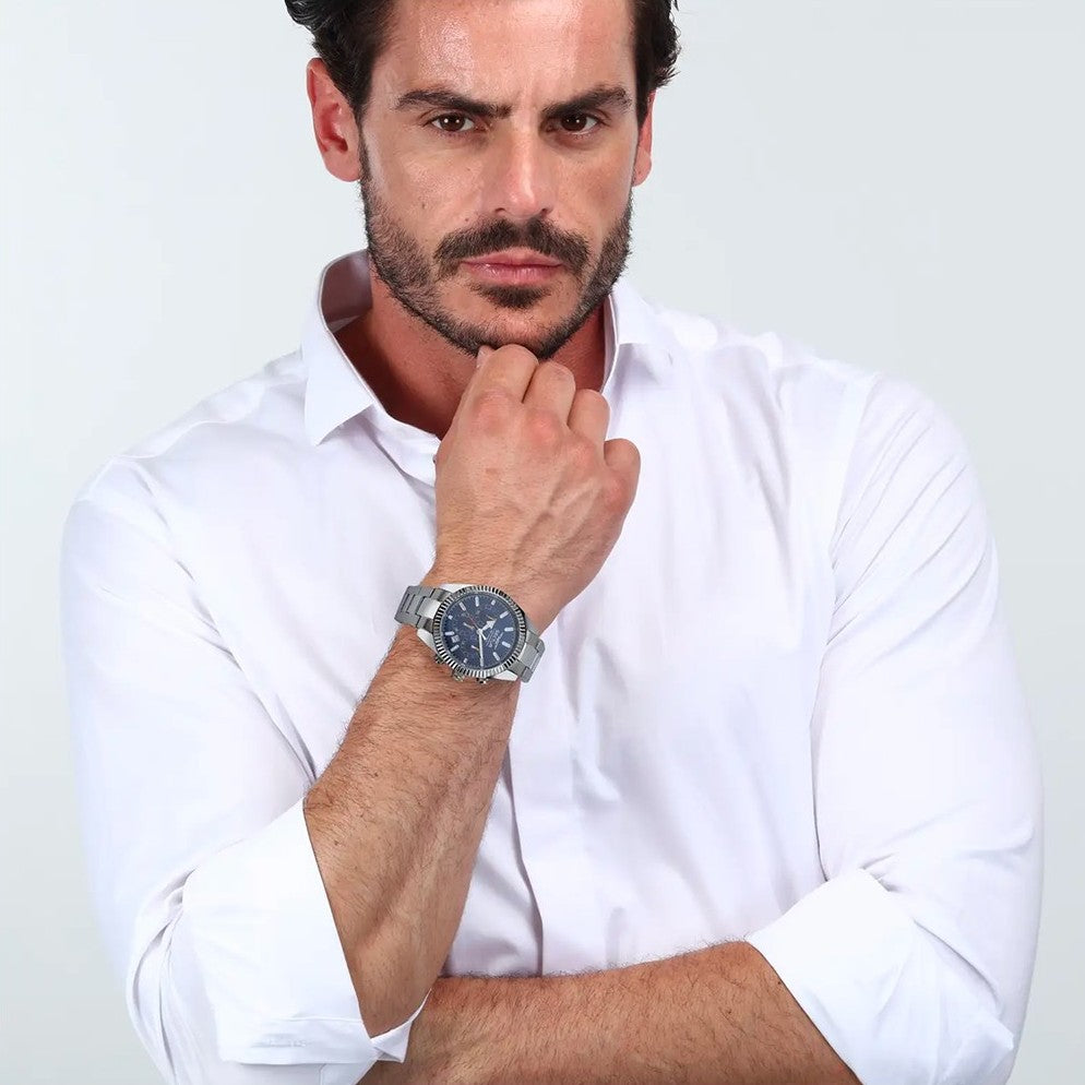 Orologio Uomo Cronografo Sector 240  Acciaio e Blu