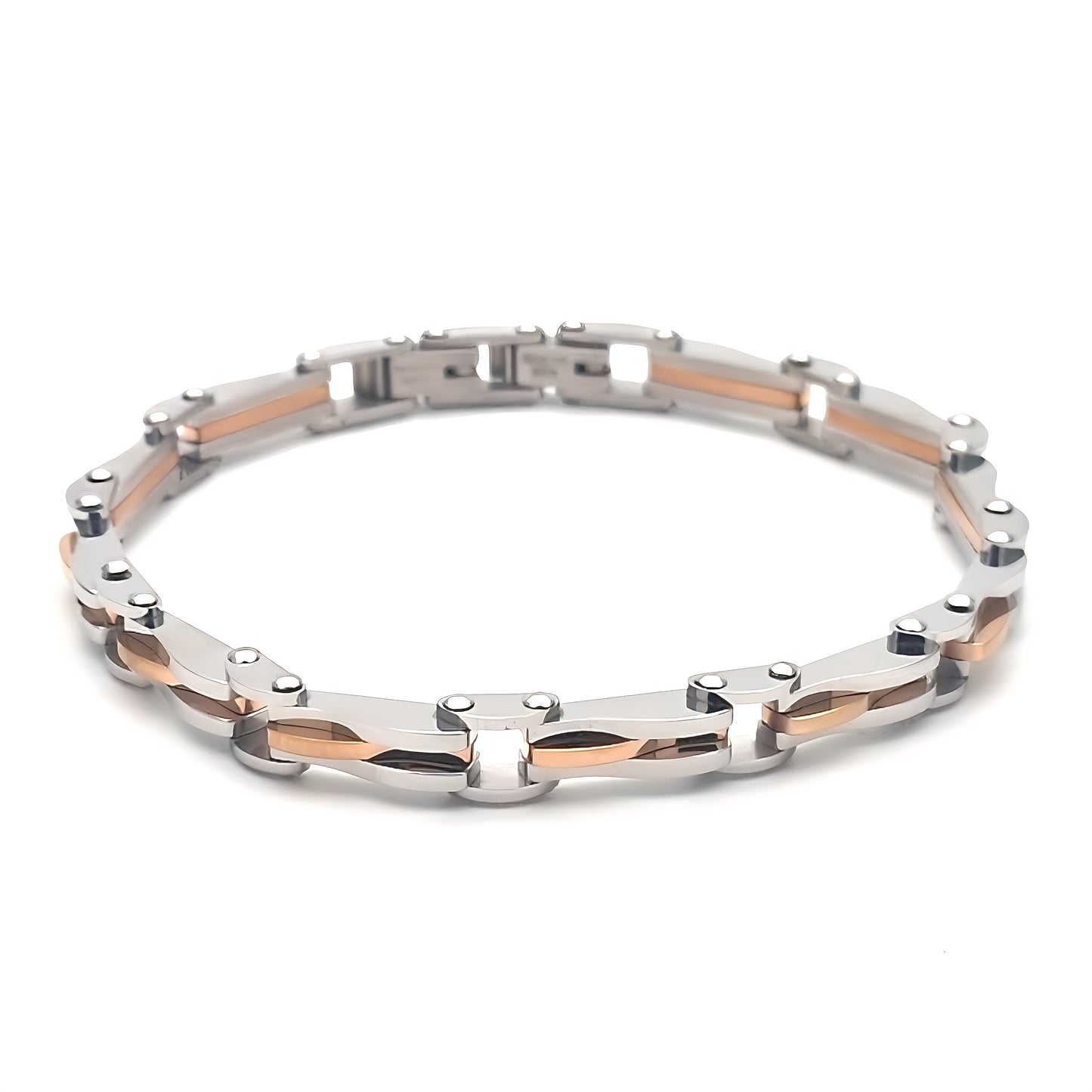 Bracciale In Acciaio Con Ip Rosa