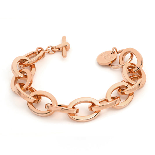 Bracciale in bronzo dorato rosa