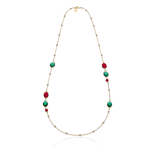 Collana Chanel Pietre Verdi E Rosse