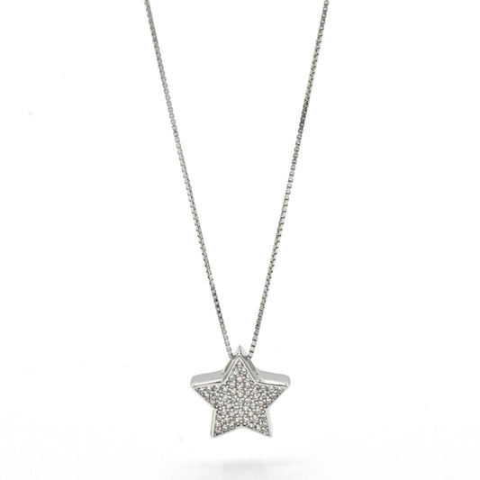 Collana stella in argento con zirconi