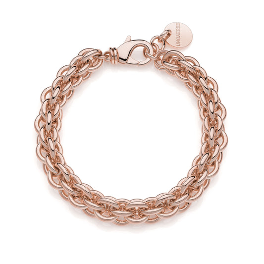 Bracciale multifilo in catena rolò rosa