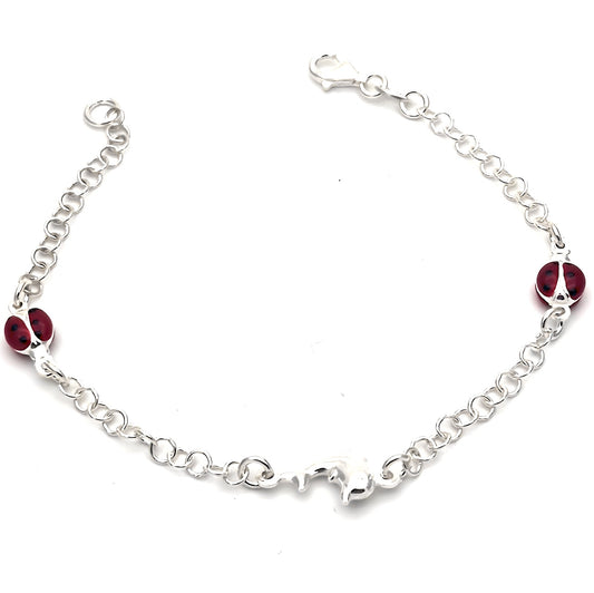 Bracciale coccinelle bimbi in argento