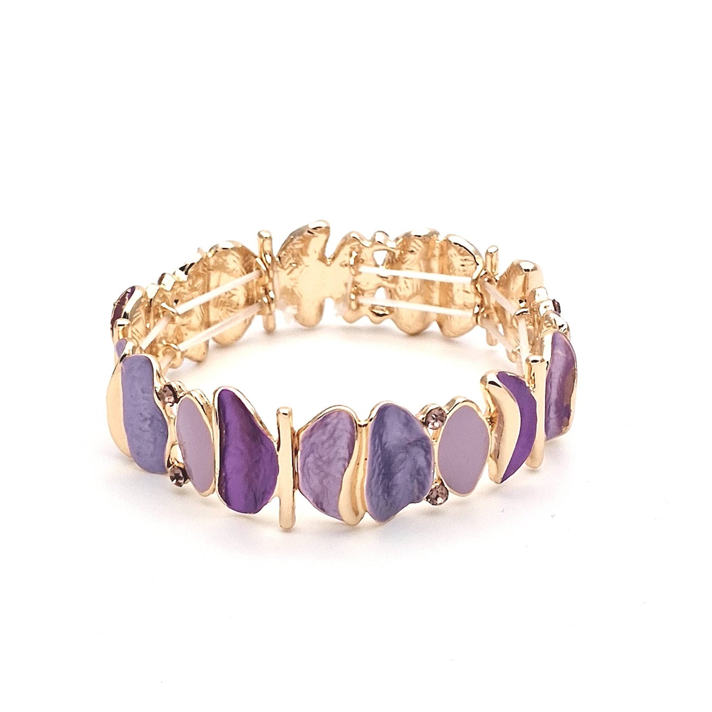 Bracciale dorato smaltato viola