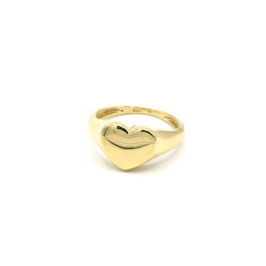 Anello cuore in oro giallo