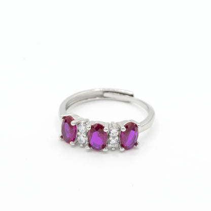 Anello trilogy rosso in argento Gioielli in Argento