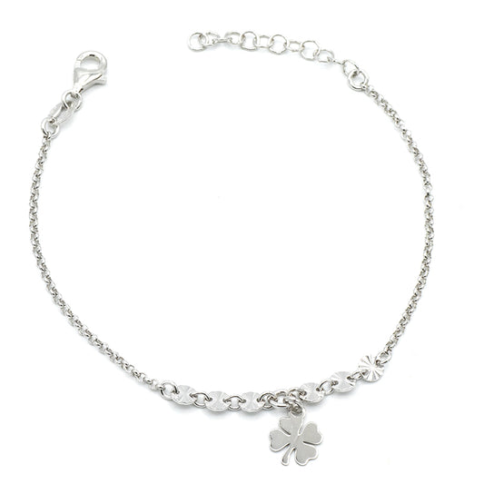 Bracciale quadrifoglio in argento