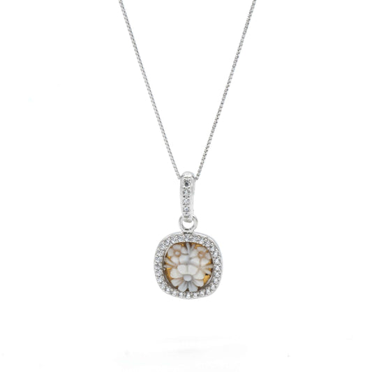 Collana In Argento Con Cammeo E Zirconi