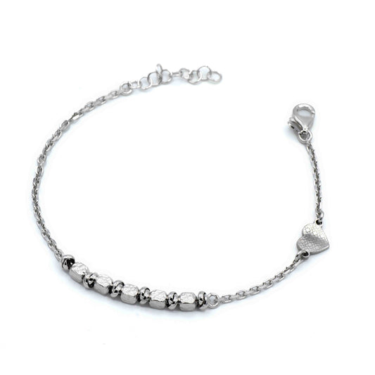 Bracciale In Argento Con Pepite E Cuore