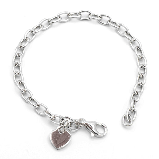 Bracciale A Catena In Argento Con Cuore