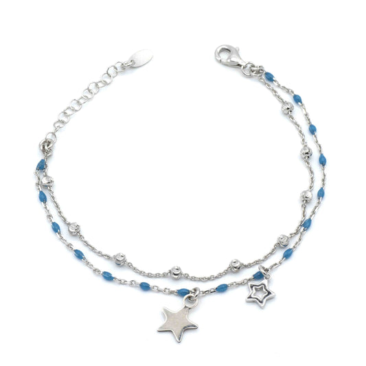 Bracciale Stelle E Sfere In Argento