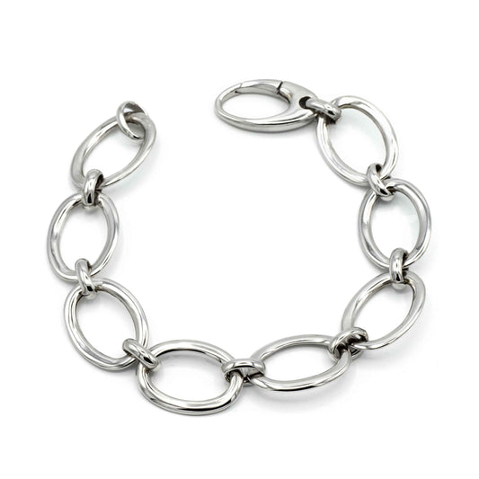 Bracciale In Argento A Maglie Ovali