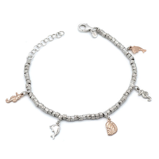 Bracciale In Argento Pepite E Charms Marini