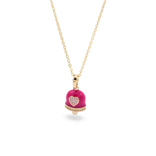 Collana Campanella Fucsia Con Zirconi