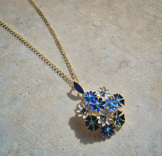 Collana In Argento Fiori Smaltati