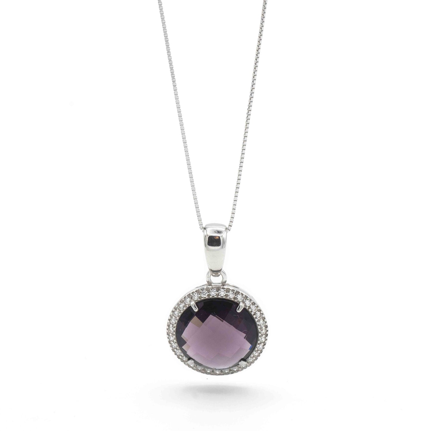 Collana In Argento Con Pietra Viola