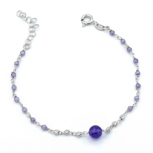 Bracciale In Argento Pietre Viola