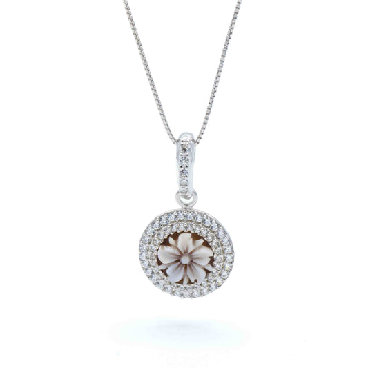 Collana In Argento Con Cammeo E Zirconi