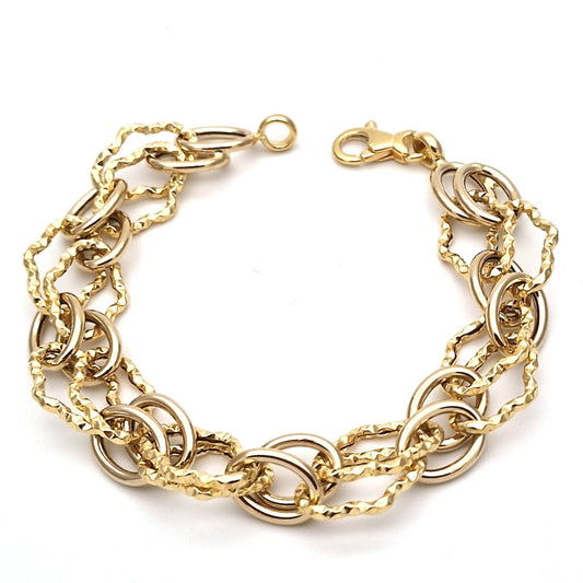 Bracciale Doppia Catena In Oro Giallo