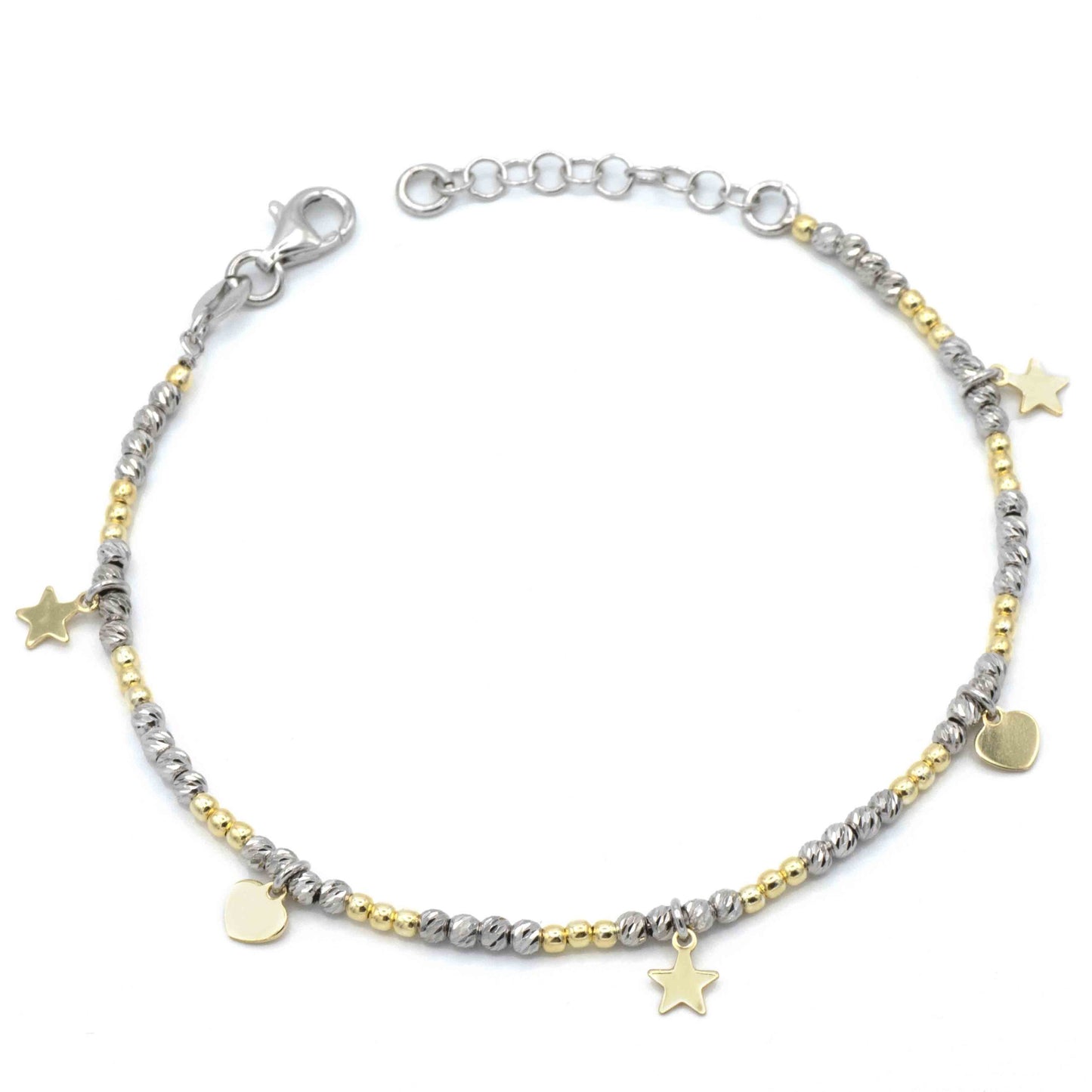 Bracciale In Argento Cuori E Stelle