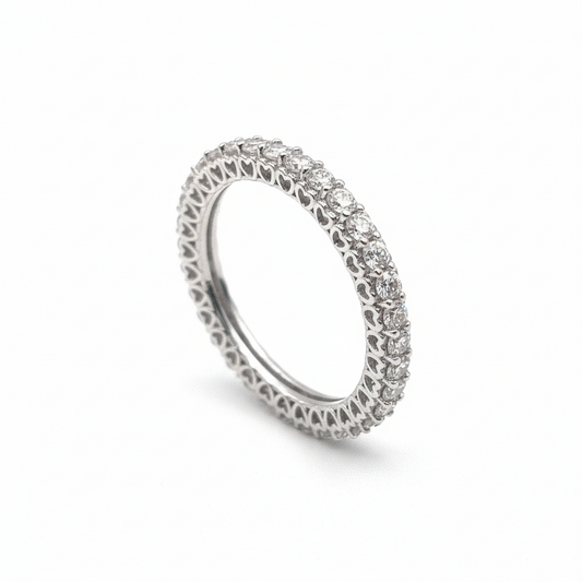 anello veretta in argento con zirconi Gioielli in Argento