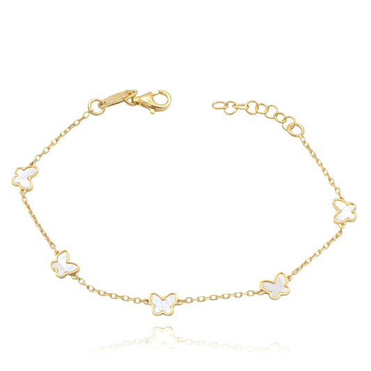 Bracciale in Argento Cuori e Madreperla