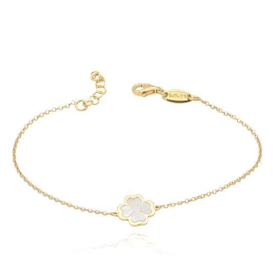 Bracciale in Argento Quadrifoglio e Madreperla