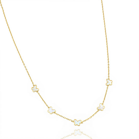 Collana in Argento Farfalle e Madreperla